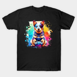 Watercolor Australian Cattle Dog Gamer T-Shirt